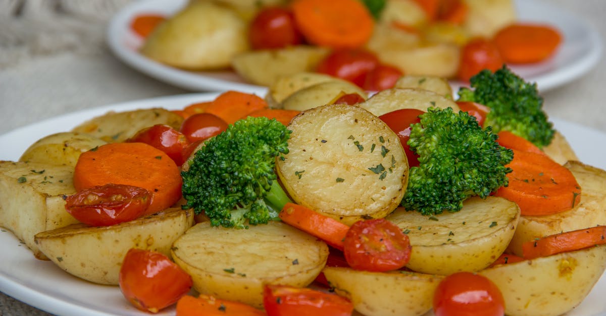 Can vegetables be roasted at lower temperatures? - Close Up Shot of Baked Potatoes on White Ceramic Plate