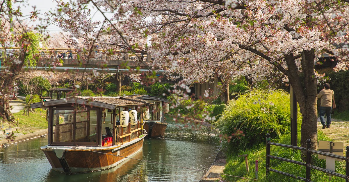 Can/should I season a cast-iron vessel meant for boiling in the same manner as a cast-iron skillet? - Picturesque scenery of calm river channel with floating oriental boats located in green park with Cherry blossom in sunny day
