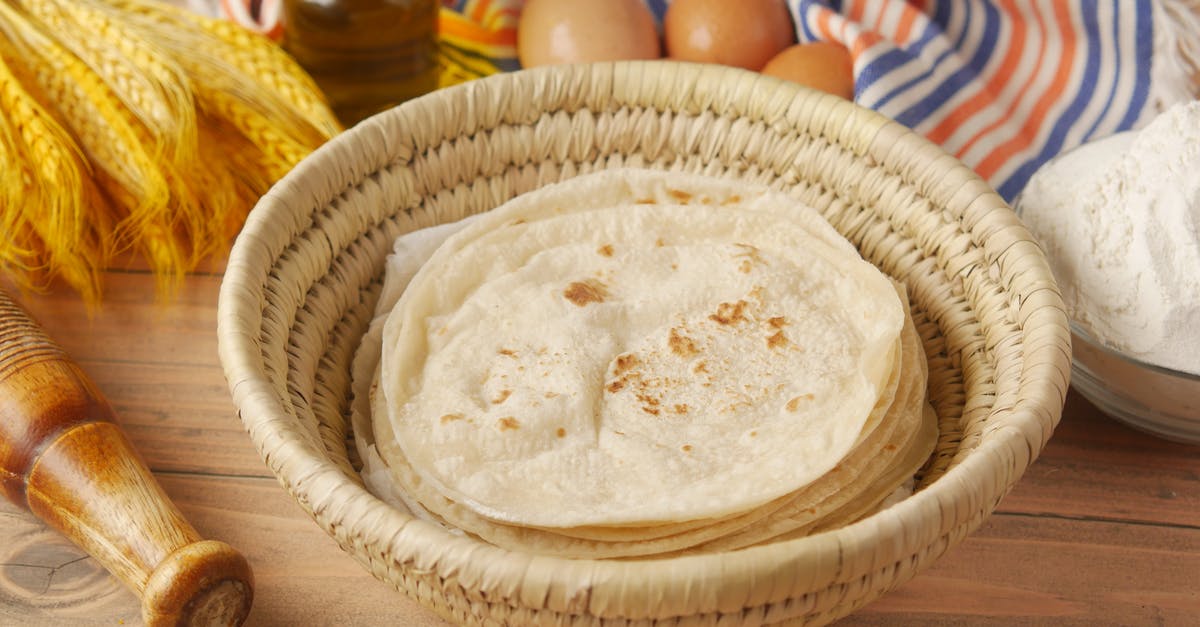 Chappati flour (Indian store flour) - Chapati Bread on a Woven Basket