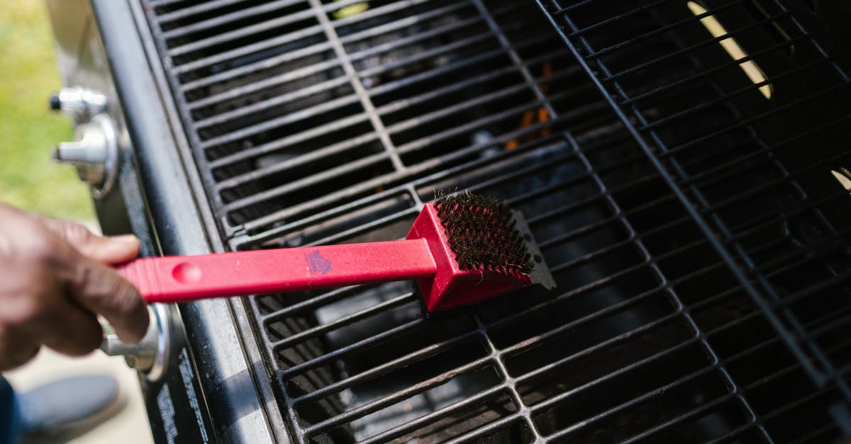 Cleaning a commercial-grade grill surface - Person Brushing the Griller