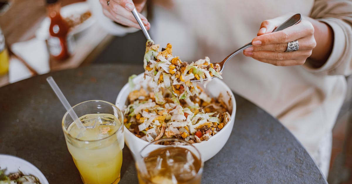 Cleaning chicken with corn starch? - A Person Having a Bowl of Salad for Lunch