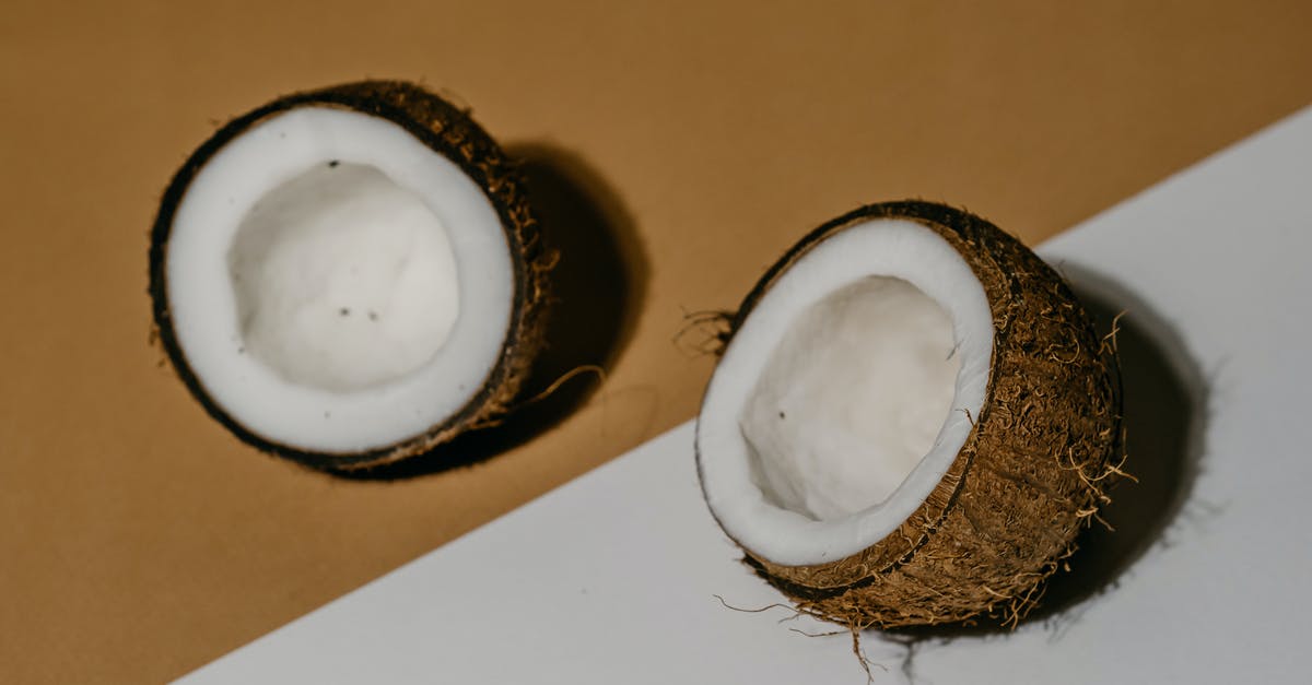 Coconut milk tastes bland - Copra Inside a Coconut Shell