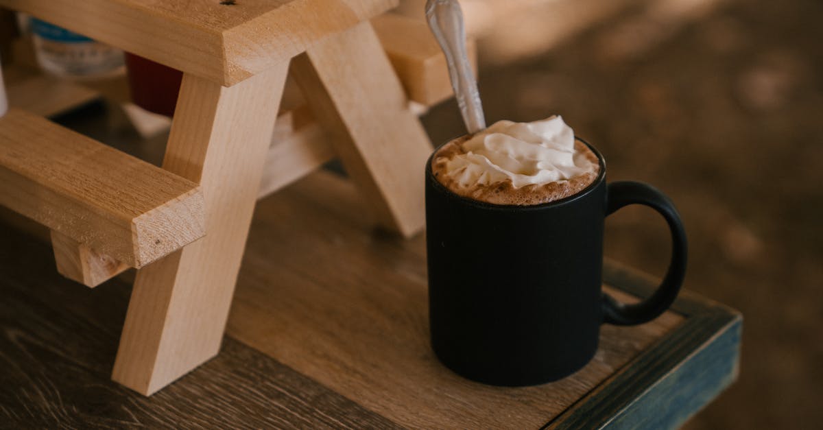 Combining hot melted sugar with cold liquid ingredients - Cup of cocoa with whipped cream