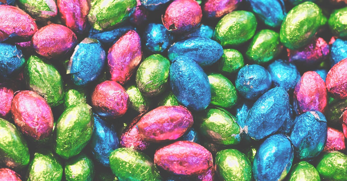 Combining melted chocolate with eggs - Multicolored Candies