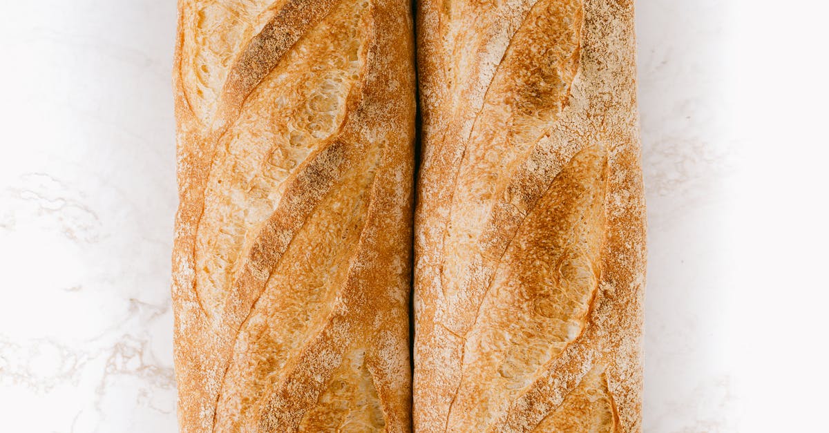 Commercial part-baked baguettes - Top View of Baguettes on Marble Surface