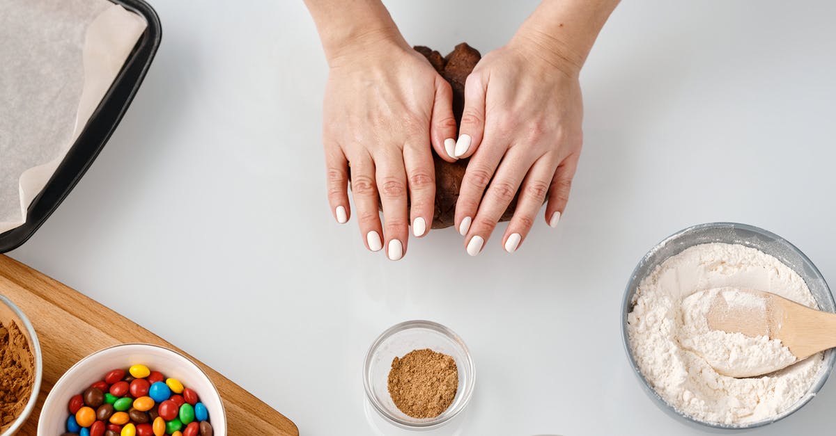 Converting kneading recipe to no knead recipe - Person Kneading a Chocolate Dough by Hands