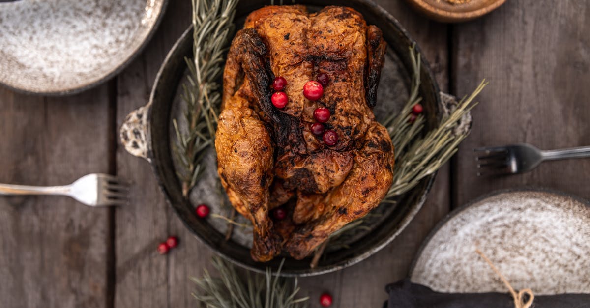 Cooking a Turkey crown - Cooked Turkey on Table