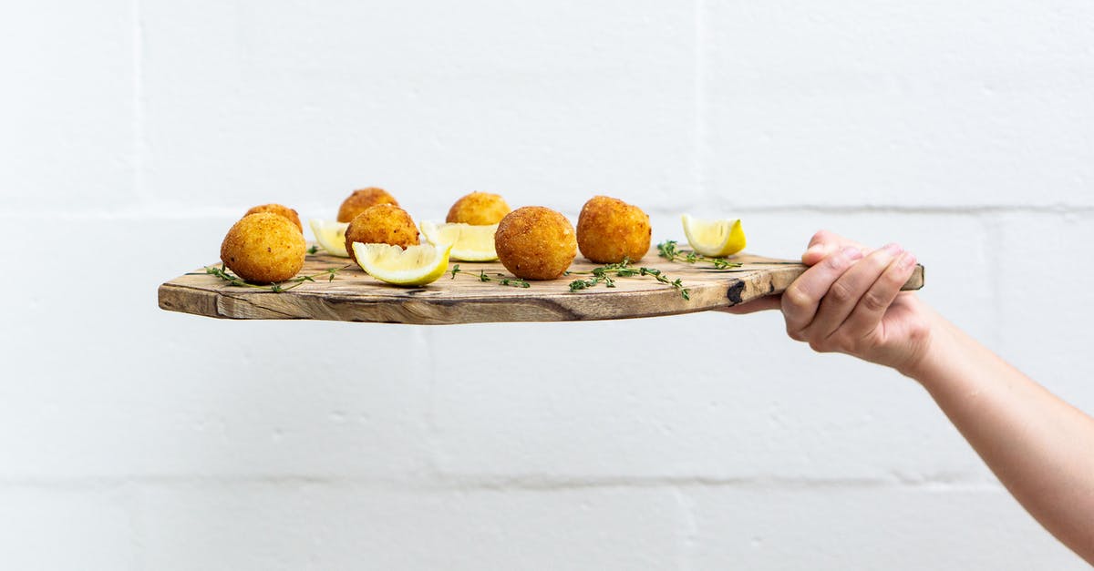 Cooking Chemistry: lemon juice/soymilk buttermilk substitute turning bitter and 'rising' - Person Holding Chopping Board With Meatballs and Sliced Lemons