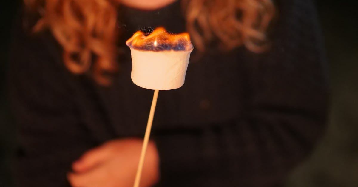 Cooking English Muffins Without Burning - Person Holding Marshmallow on Stick with Fire