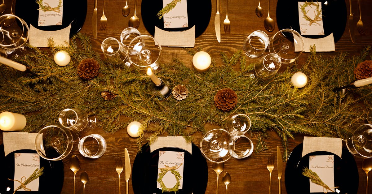 Cooking issue with cheap plastic forks - Top View of an Elegant Table Set-Up for Christmas