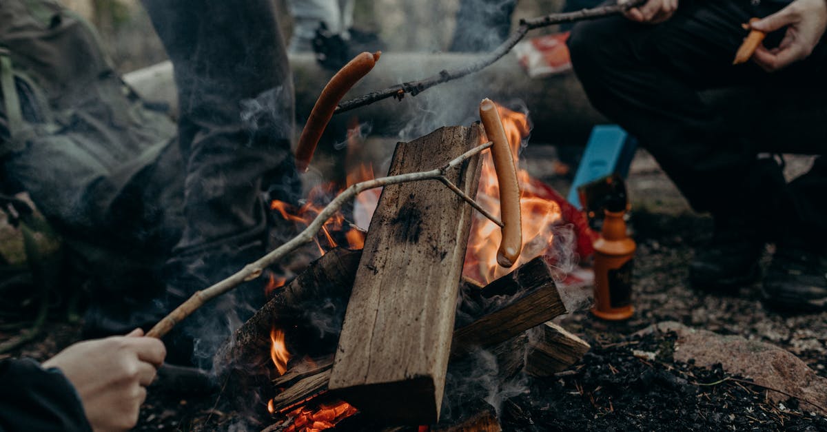 Cooking stove vs cooking on open camp fire - Selective Focus Photography of People Holding Sticks With Sausages