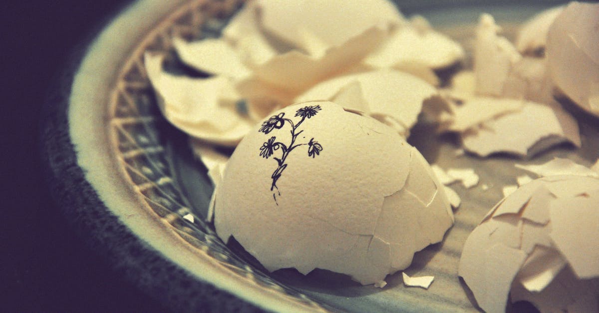 Cracked Eggs & Safety - Petaled Flower Drawing on White Egg Shell