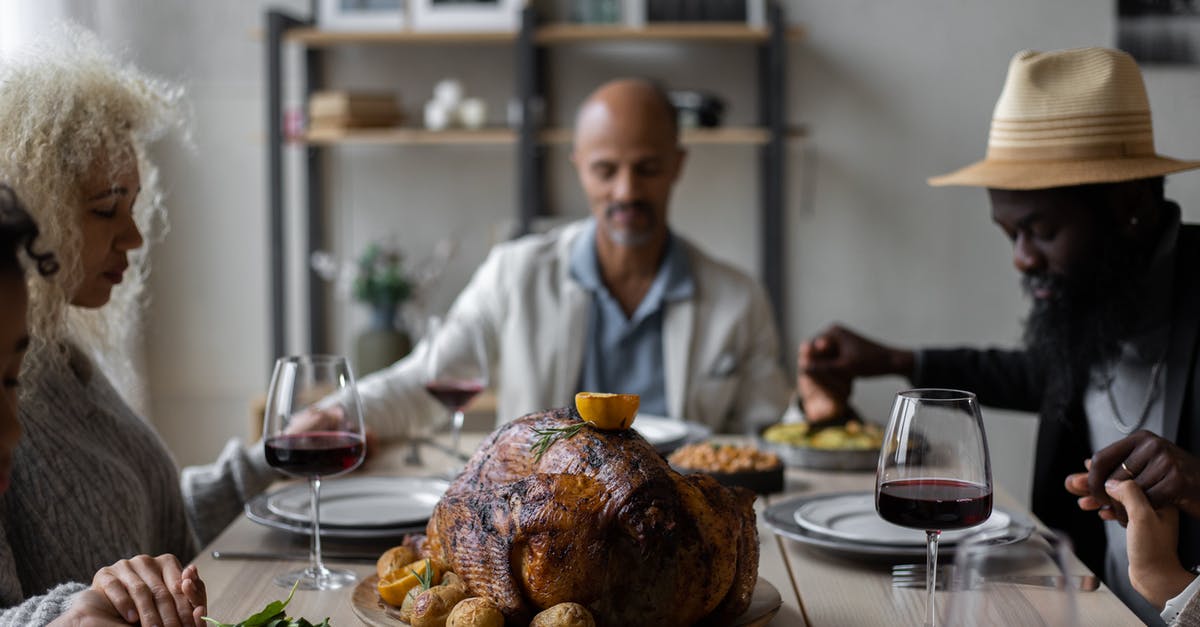 Creating a thanksgiving brine for a 7-8 lb Turkey? - Diverse people praying on Thanksgiving