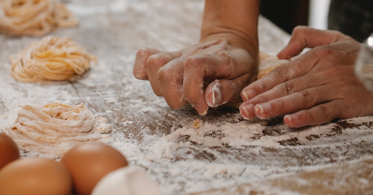 Culturing Yeast in Dough - Anonymous chef making dough for fetuccine pasta