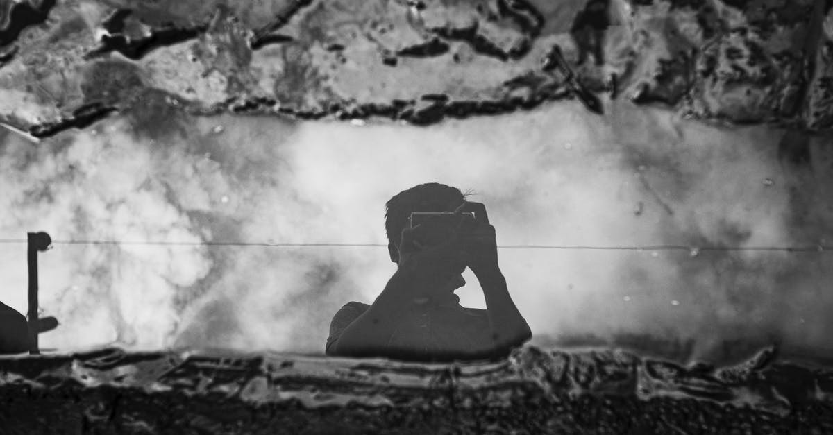 Danger From French Press Wire Mesh? - Faceless photographer taking photo of puddle between dirt on camera