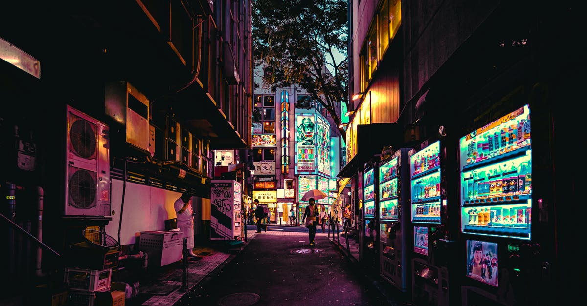 Dark stock proportions - Lighted Vending Machines on Street