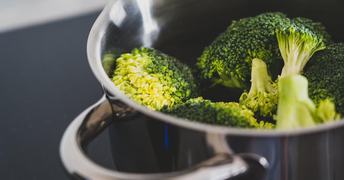 Discolouration when boiling green vegetables with lid on - Green Broccoli in Stainless Steel Cooking Pot