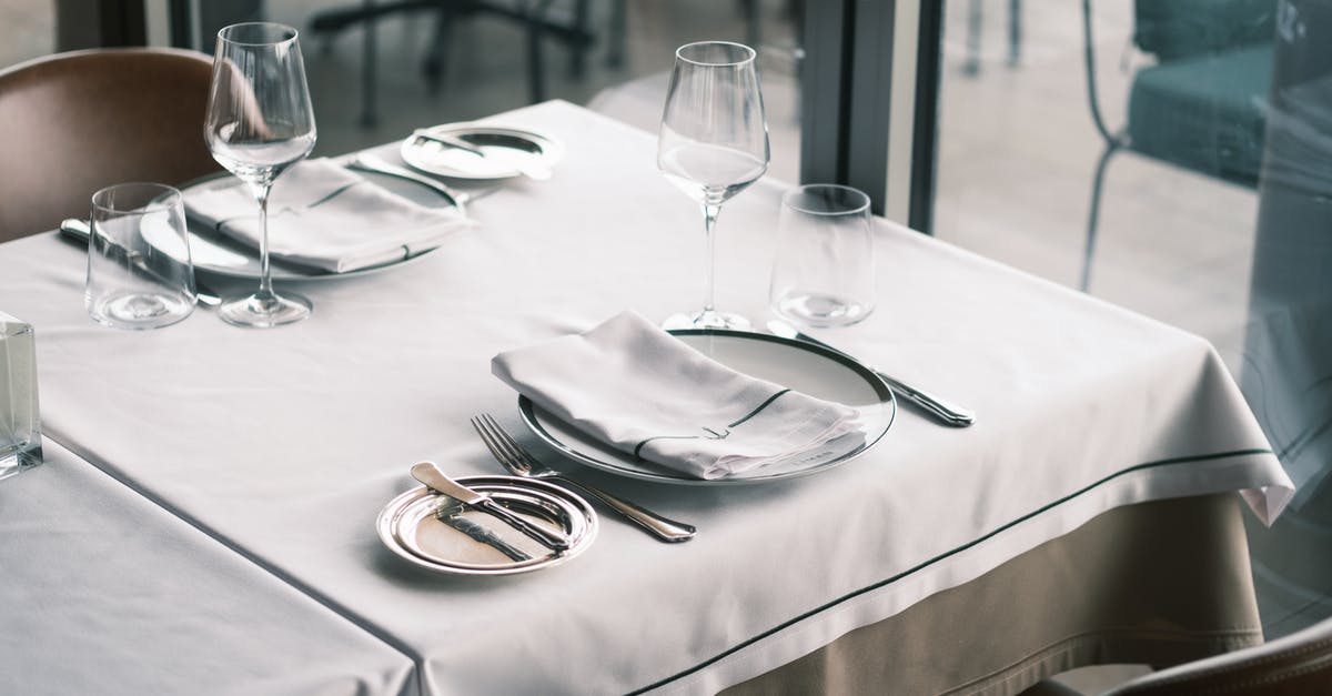 Distinguishing the size of tablecloths when folded? [closed] - Table Setting for Two in Restaurant