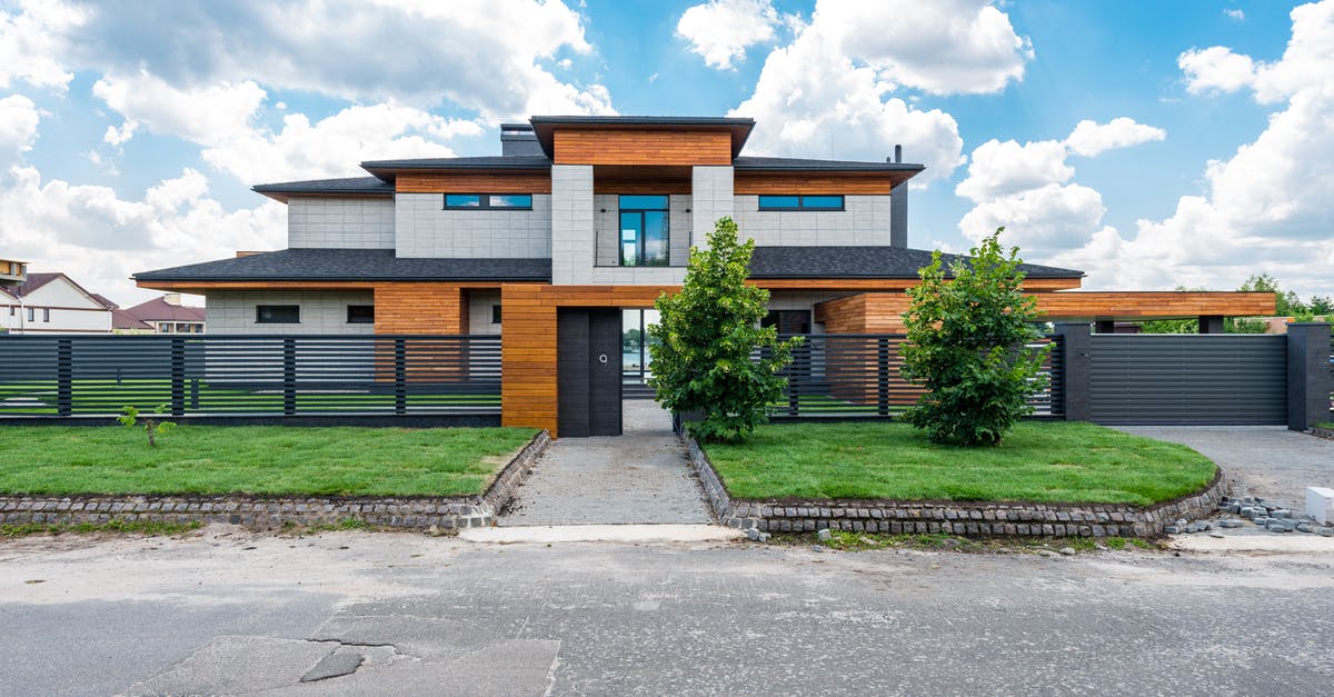 Do nettles grow in Florida? - Facade of contemporary luxury villa building with lawn and green trees under blue sky with clouds