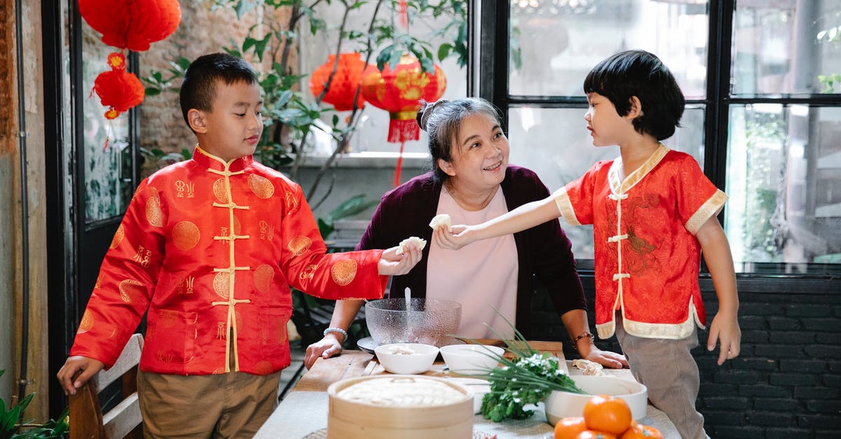 Does food steamer require ventilation - Asian grandmother cooking dumplings with grandsons