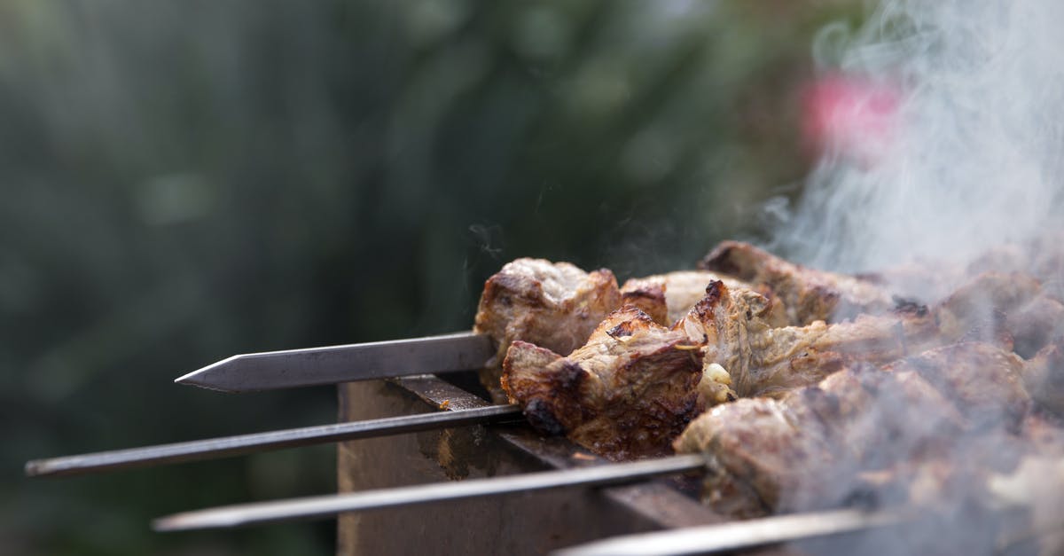 Does pouring water on burning charcoal when grilling make the meat more smokey? - Skewered Meat Cooked in CharcoaolGrill