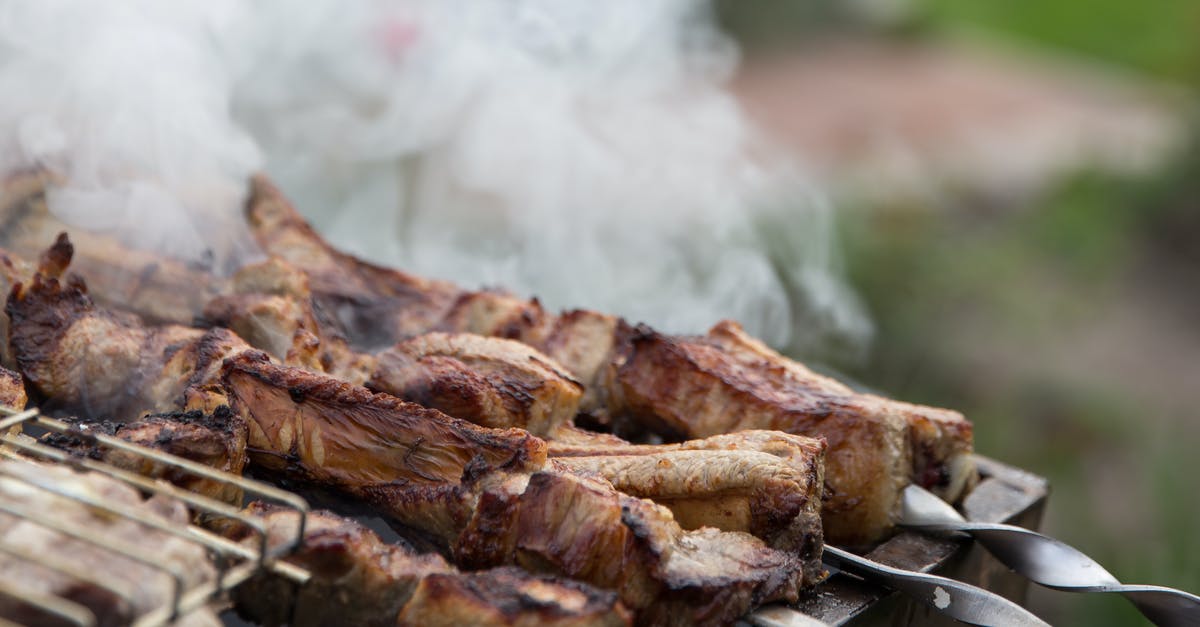 Does pouring water on burning charcoal when grilling make the meat more smokey? - Skewered Meat Cooked in Charcoal Grill