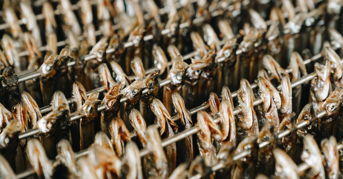 Dried and Salted Fish Fillets (e.g. cod) Sous Vide - Rows of Hanging Dried Fish 