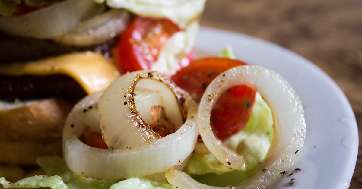 Dry brining burger patties with onions - Cooked Food and White Plate