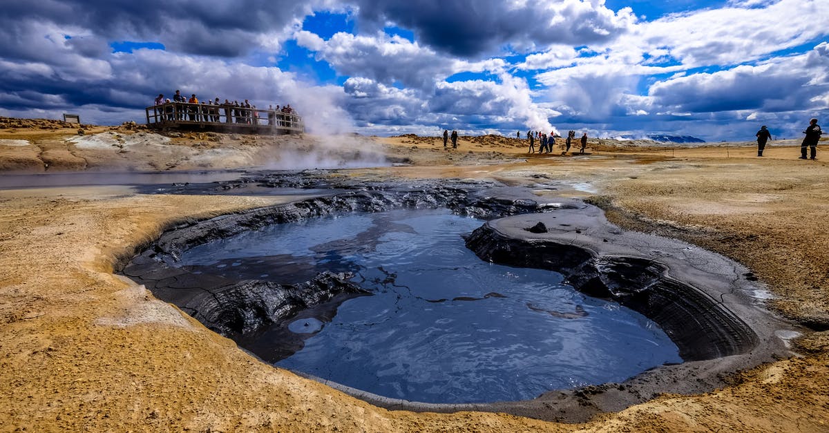 Dumping hot water without steam burns - Group of People Gather Near Hot Spring