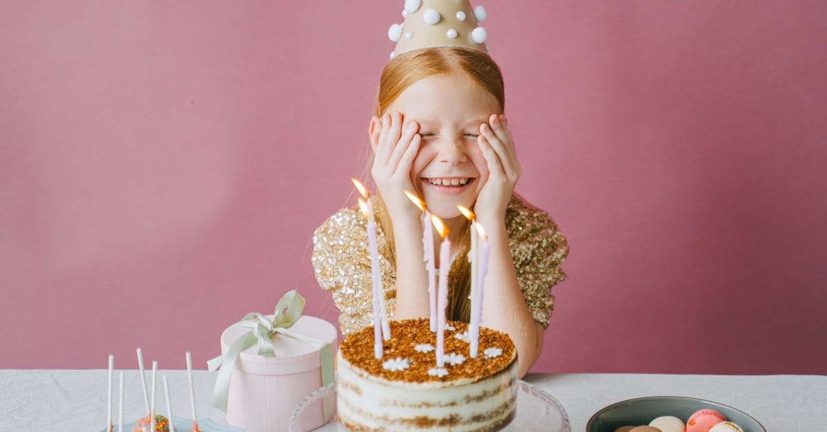 Edible lollipop sticks for a complicated birthday cake - Happy Girl in Gold Dress Celebrating Her Birthday