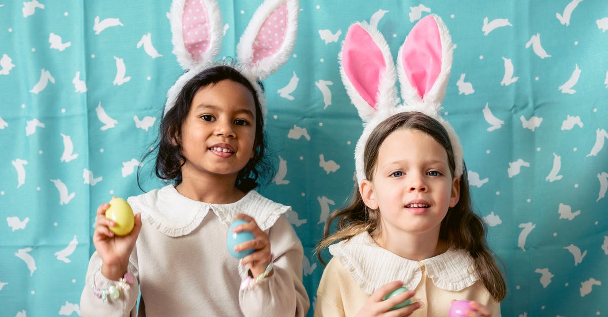 Egg nog recommendation diabetic friendly - Charming multiracial kids in hairbands with decorative hare ears and painted eggs looking at camera on Easter Day