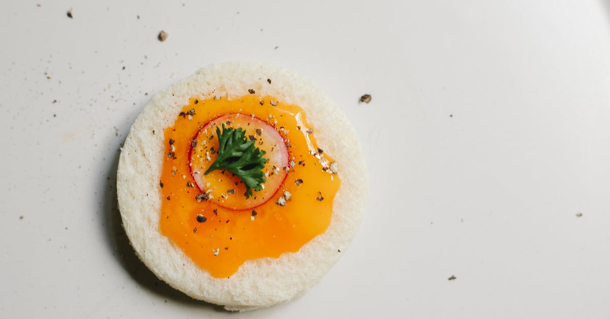 egg yolks and egg whites - Bread appetizer with yolk and herb seasoning