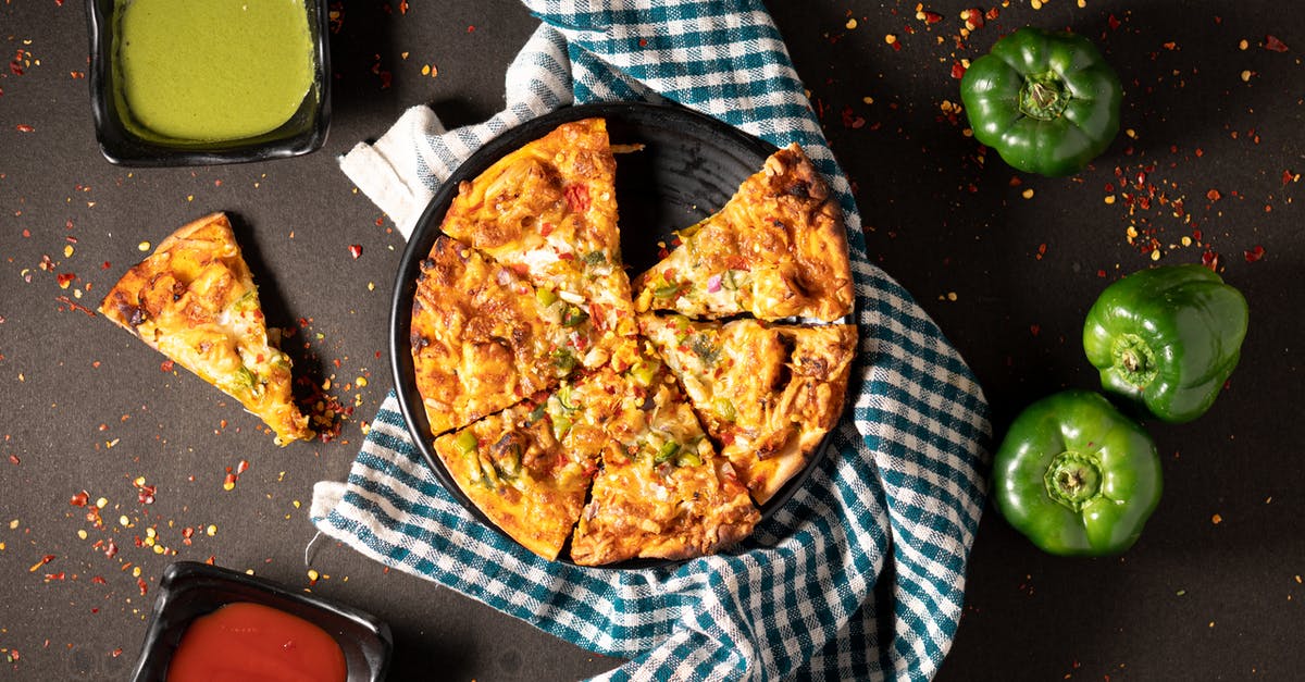 emulisified sauces - Pizza on Black Ceramic Plate