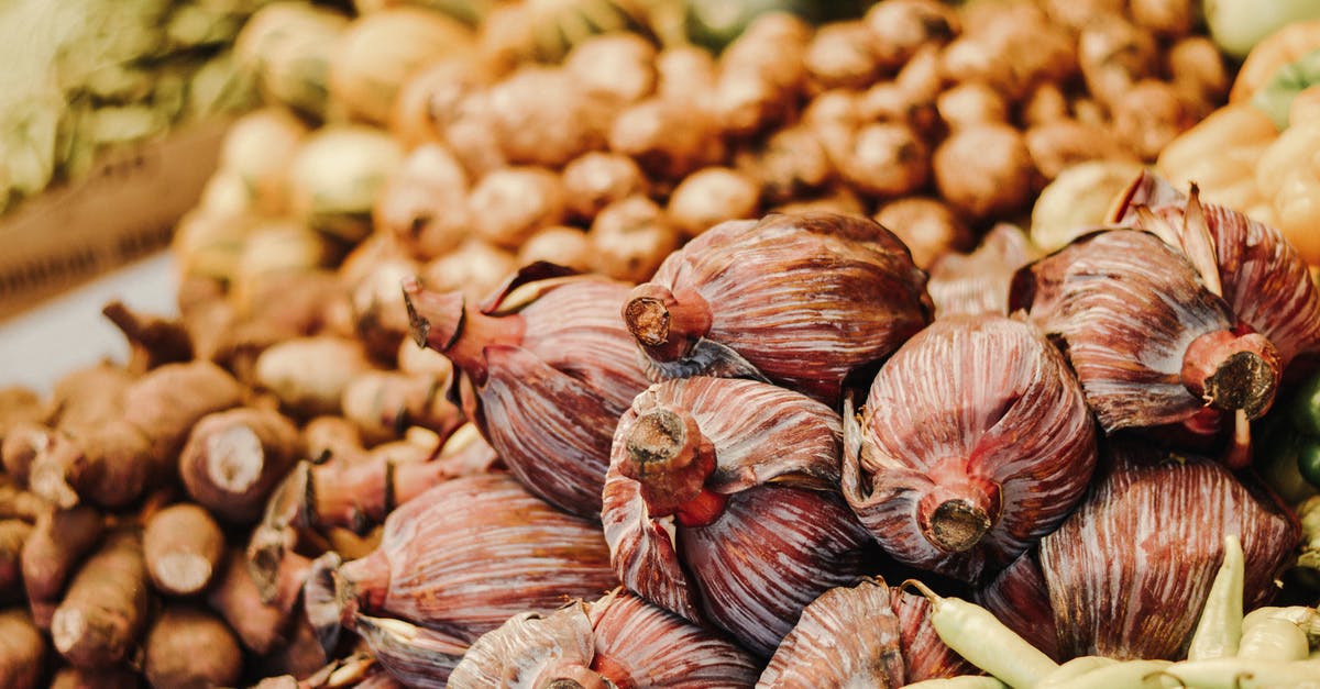 Exotic pop corn receipe [closed] - Assorted vegetables in heaps at local market