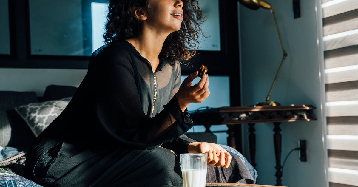 Expiration Date on Milk - A Woman in a Black Dress Eating 