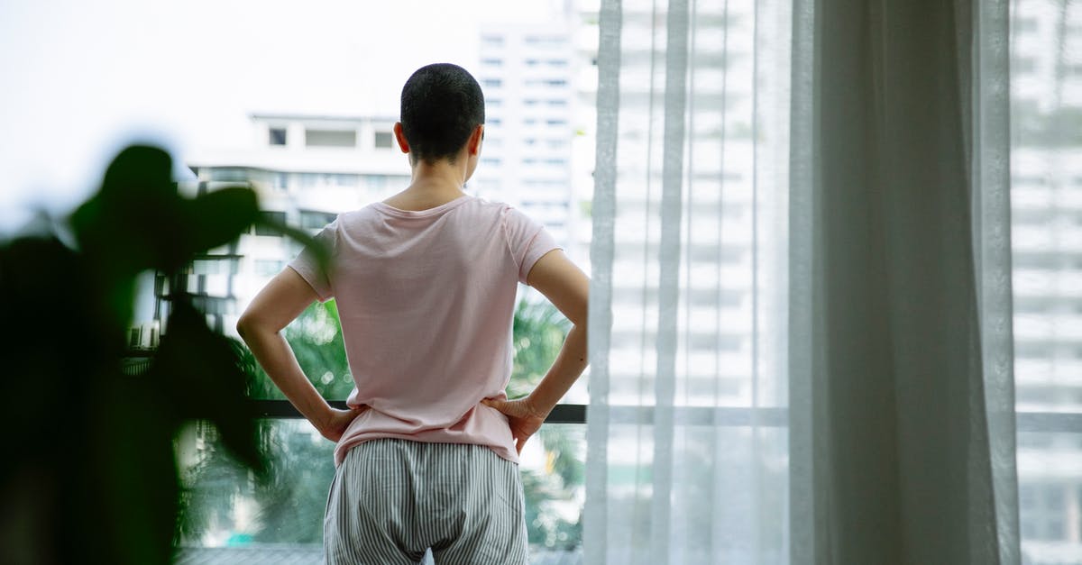 Extremely tender beef at hospital - Confident short haired woman with cancer on balcony of hospital