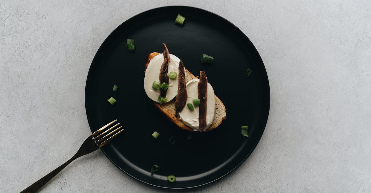 Fish and cheese: An unbreakable rule? - Bruschetta Dish on Black Pate