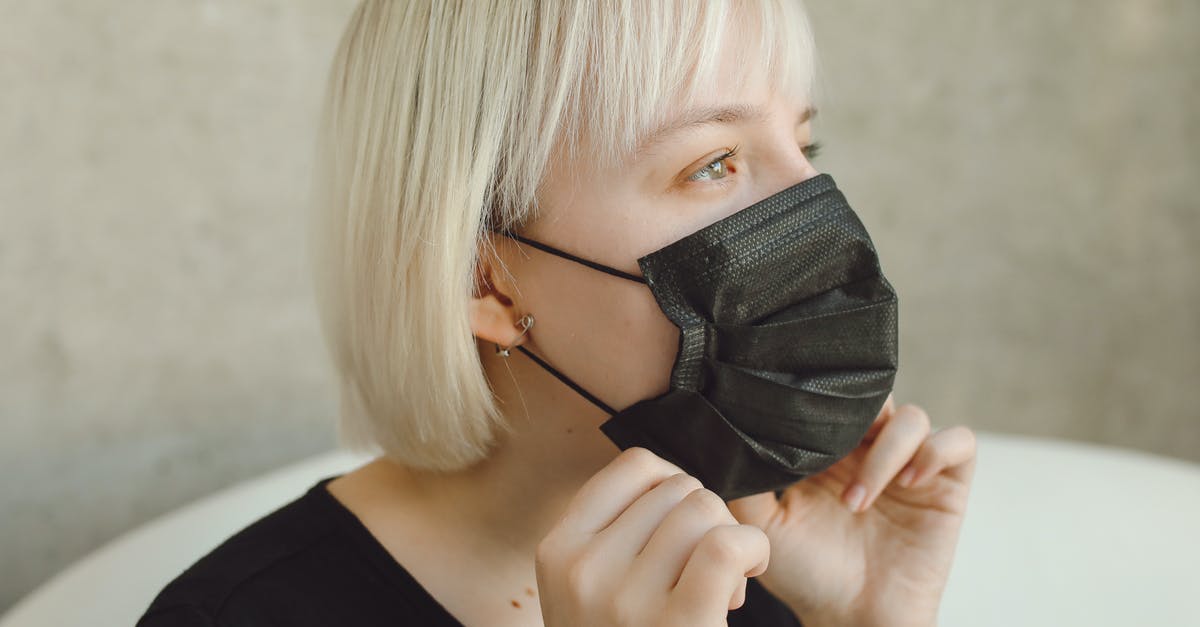 Fixing oily dukkah - A Woman Fixing Her Face Mask on Chin