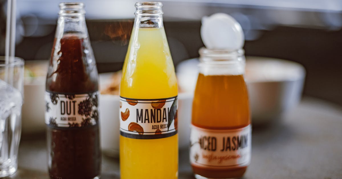 Flavored caramelization - Flavored Juices in a Glass of Bottle