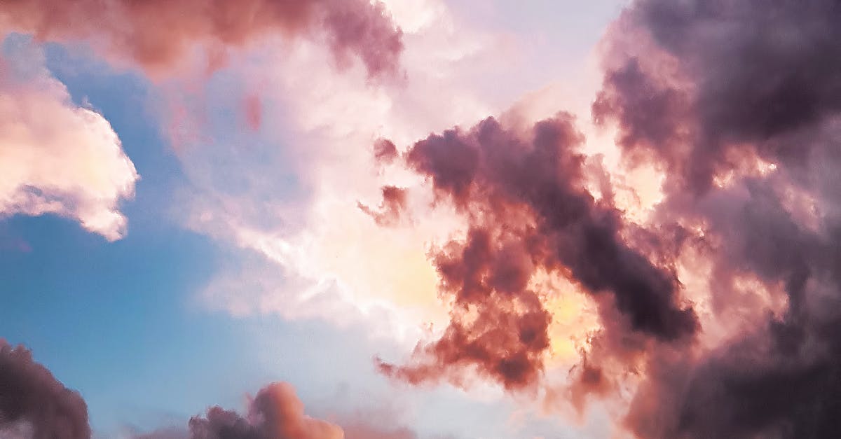 Fluffy texture in a Spanish tortilla - Down Angle Photography of Red Clouds and Blue Sky