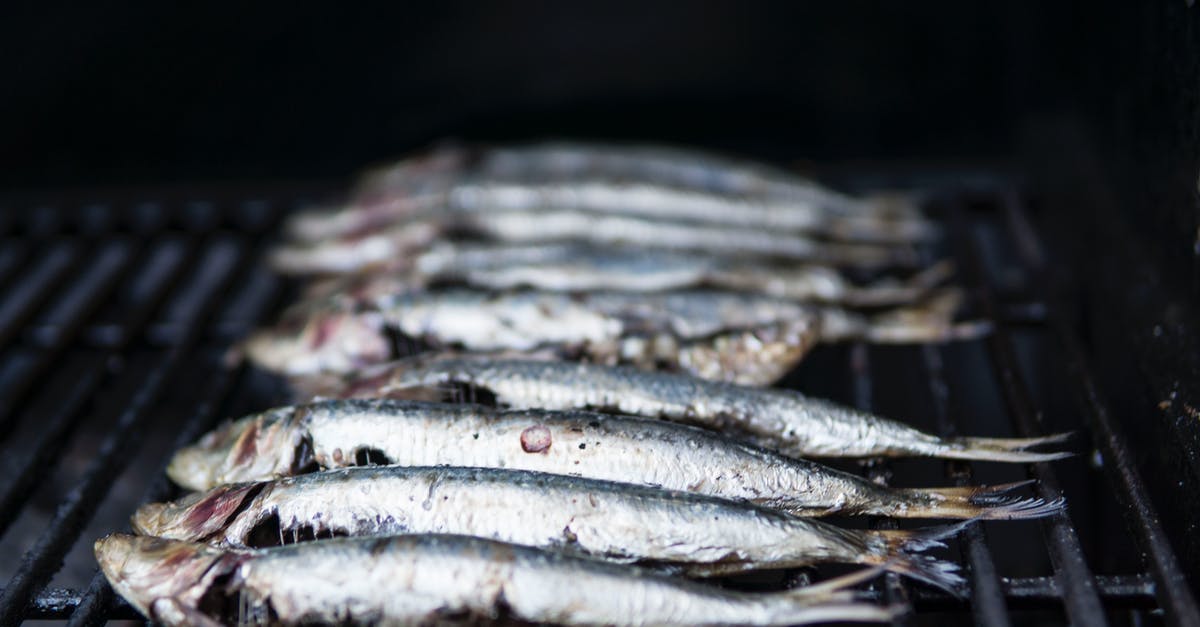 Food safety with mixing raw meat - Photo of Raw Fish on Grill