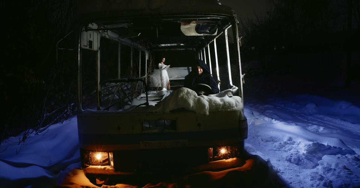 Freezing a frittata - A Man in Black Hoodie Sitting on a Damaged Bus on Snow Covered Ground