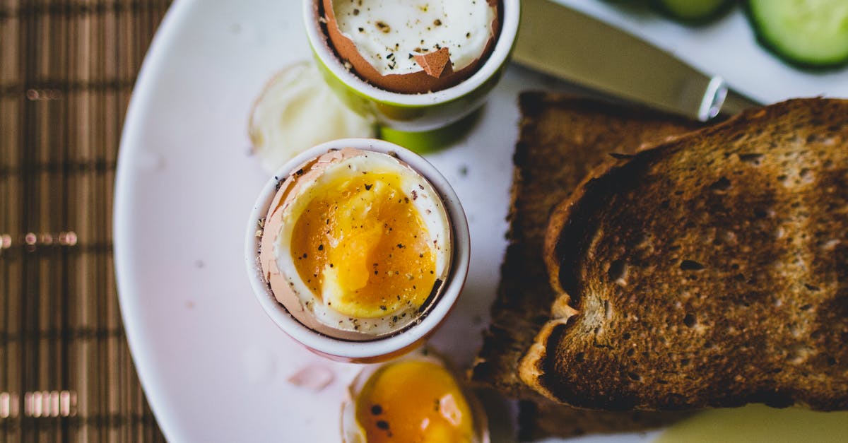 Freezing ready to poach eggs - Foods on Plate Topped With egg cups with boiled eggs