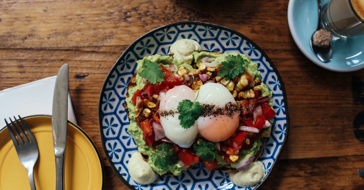 Freezing ready to poach eggs - Vegetable Salad on Blue and White Ceramic Plate