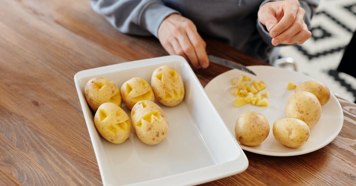 Freezing ready to poach eggs - Person Carving Potatoes