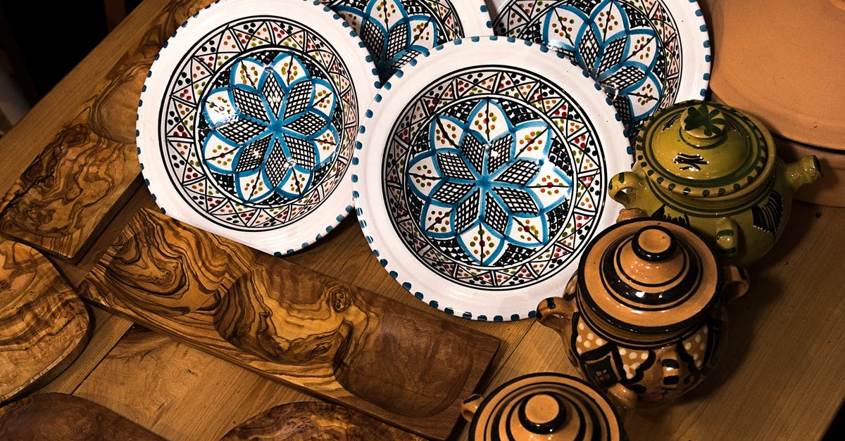 Freezing traditional Greek dishes - Art Photography of Decorative Plates and Pots With Lids