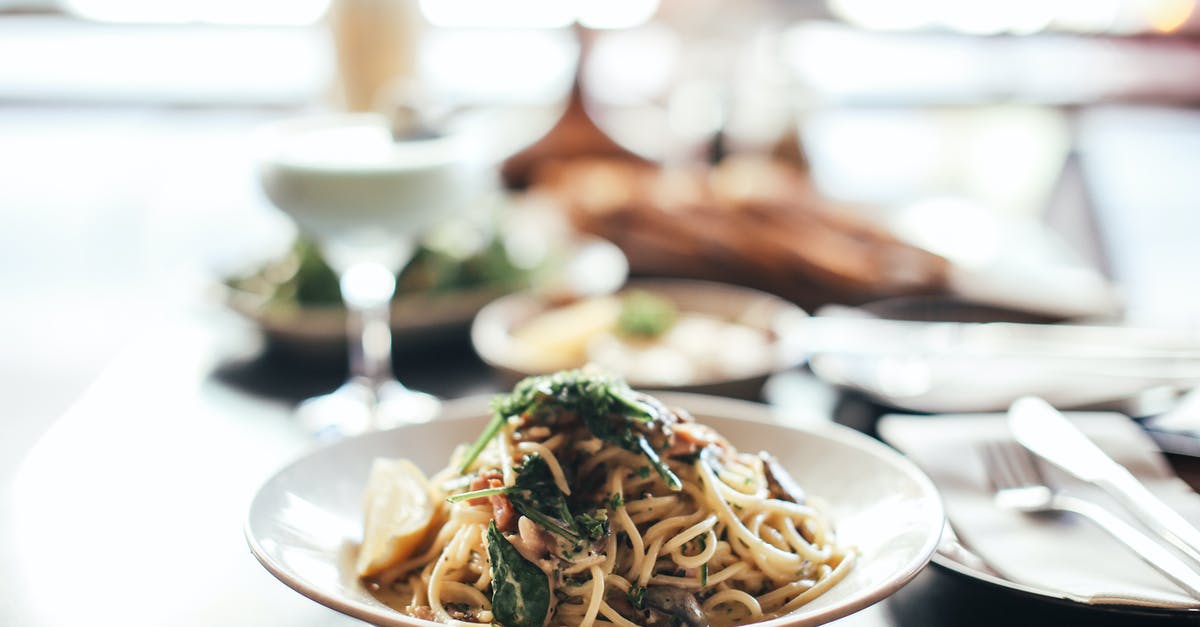 Fresh basil storage - Pasta Dish on White Ceramic Plate