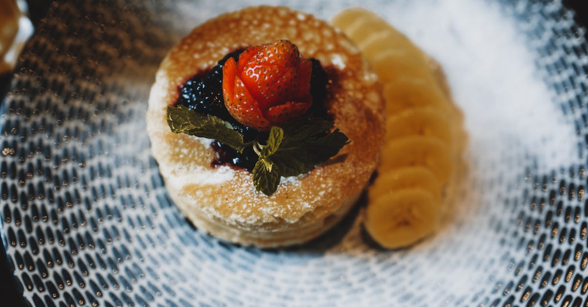 Frozen banana, banana cake - Sweet pancakes with strawberry and banana