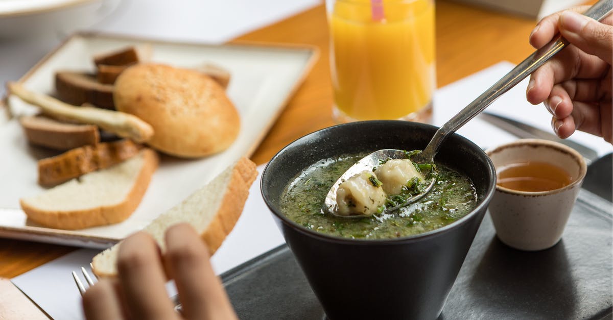 Frozen canned soup - Green Ceramic Bowl With Soup