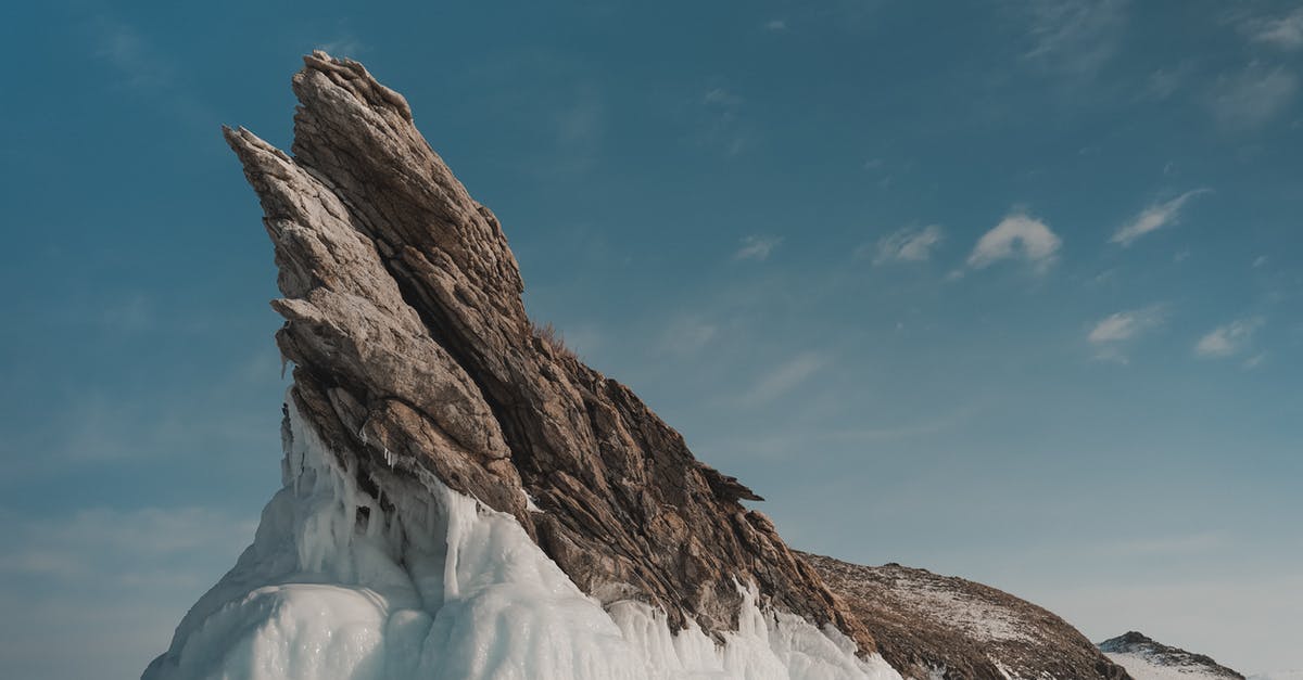 Frozen dinners extremely dry after reheating - Rock with ice under cloudy sky in wintertime